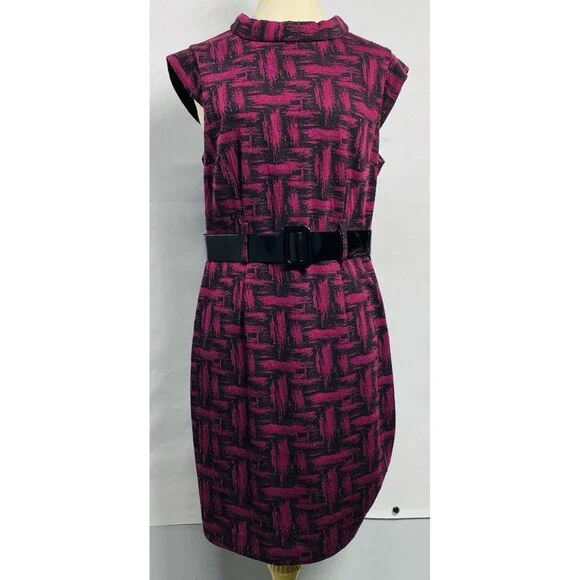 Jessica Howard | Dresses | Jessica Howard Black Plum High Neck Knit Dress  Wbelt Sz 2 | Poshmark
